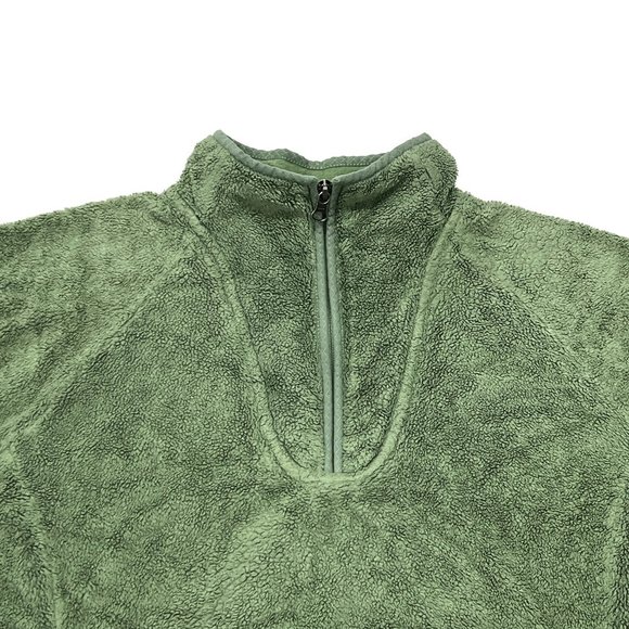 The North Face Mossbud Pullover 1/4 Zip Fleece Jacket Green Womens Medium Pocket - Picture 4 of 7
